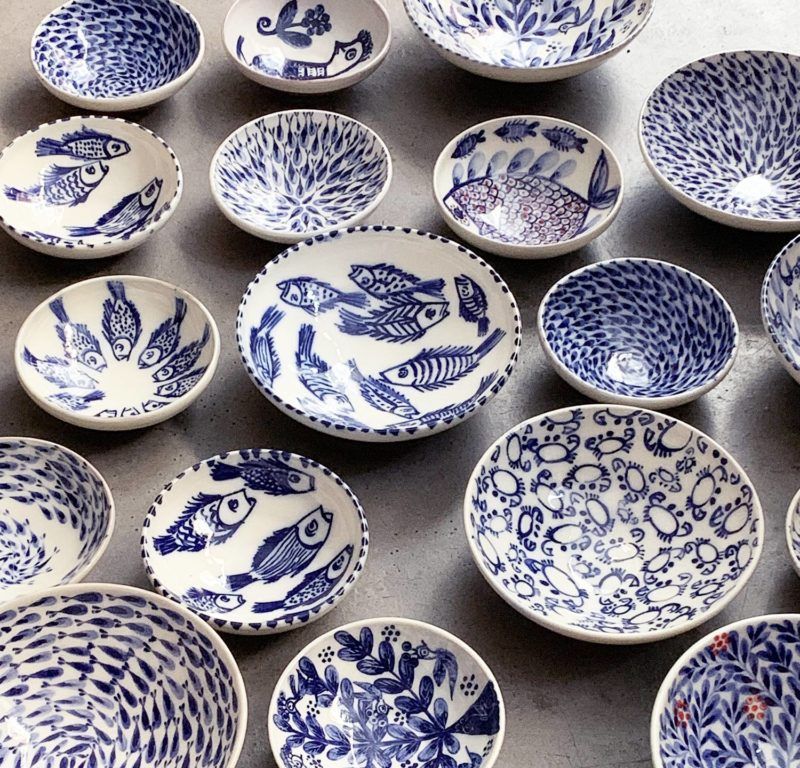 Pièces en céramique réalisées à l'atelier